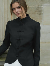 Indlæs billede til gallerivisning NEO NOIR Ardena Linen Blazer Black
