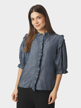 Indlæs billede til gallerivisning NEO NOIR Chacha Cham Stripe Blouse Dark Blue
