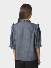 Indlæs billede til gallerivisning NEO NOIR Chacha Cham Stripe Blouse Dark Blue
