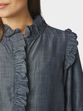 Indlæs billede til gallerivisning NEO NOIR Chacha Cham Stripe Blouse Dark Blue
