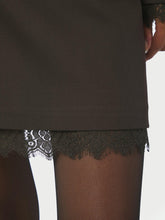 Indlæs billede til gallerivisning NEO NOIR Brigitte Struckture Lace Skirt Dark Brown

