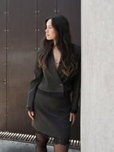 Indlæs billede til gallerivisning NEO NOIR Brigitte Struckture Lace Skirt Dark Brown
