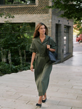 Indlæs billede til gallerivisning NEO NOIR Cina Poplin Dress Army
