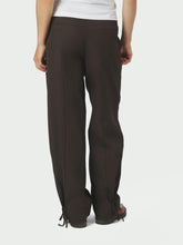 Indlæs billede til gallerivisning NEO NOIR Isotta Structure Tie Pants Dark Brown
