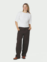 Indlæs billede til gallerivisning NEO NOIR Isotta Structure Tie Pants Dark Brown
