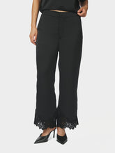 Indlæs billede til gallerivisning NEO NOIR Emery Heavy Sateen Lace Pants Black
