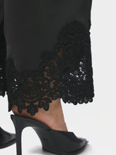 Indlæs billede til gallerivisning NEO NOIR Emery Heavy Sateen Lace Pants Black
