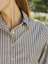 Indlæs billede til gallerivisning NEO NOIR Rosa Double Stripe Shirt Dusty Brown
