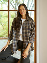 Indlæs billede til gallerivisning NEO NOIR Dalma Flannel Check Shirt Dark Taupe
