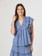 Indlæs billede til gallerivisning NEO NOIR Jayla Voile Top Smoke Blue
