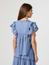 Indlæs billede til gallerivisning NEO NOIR Jayla Voile Top Smoke Blue
