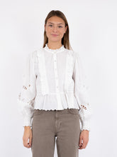 Indlæs billede til gallerivisning NEO NOIR Petrine Embroidery Blouse White
