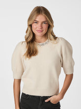 Indlæs billede til gallerivisning NEO NOIR Maia Stone Knitt Blouse Ivory
