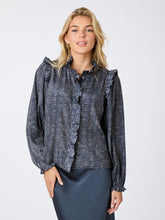 Indlæs billede til gallerivisning NEO NOIR Gemmi Zigzag Duo Blouse Midnight Blue
