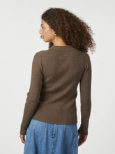 Indlæs billede til gallerivisning NEO NOIR Panama Knit Blouse Brown Melange
