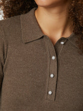 Indlæs billede til gallerivisning NEO NOIR Panama Knit Blouse Brown Melange
