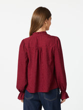 Indlæs billede til gallerivisning NEO NOIR Amara Jacquard Dot Blouse Wine
