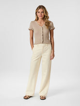 Indlæs billede til gallerivisning NEO NOIR Esla Frill Knit Tee Sand
