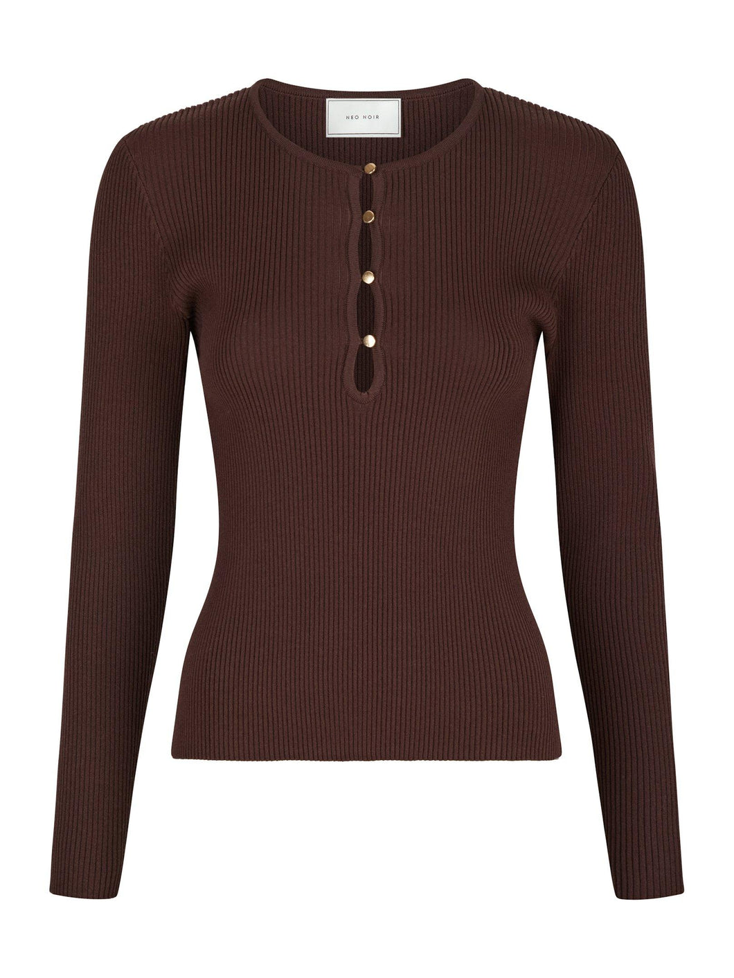 NEO NOIR Carlton Knit Blouse Brown