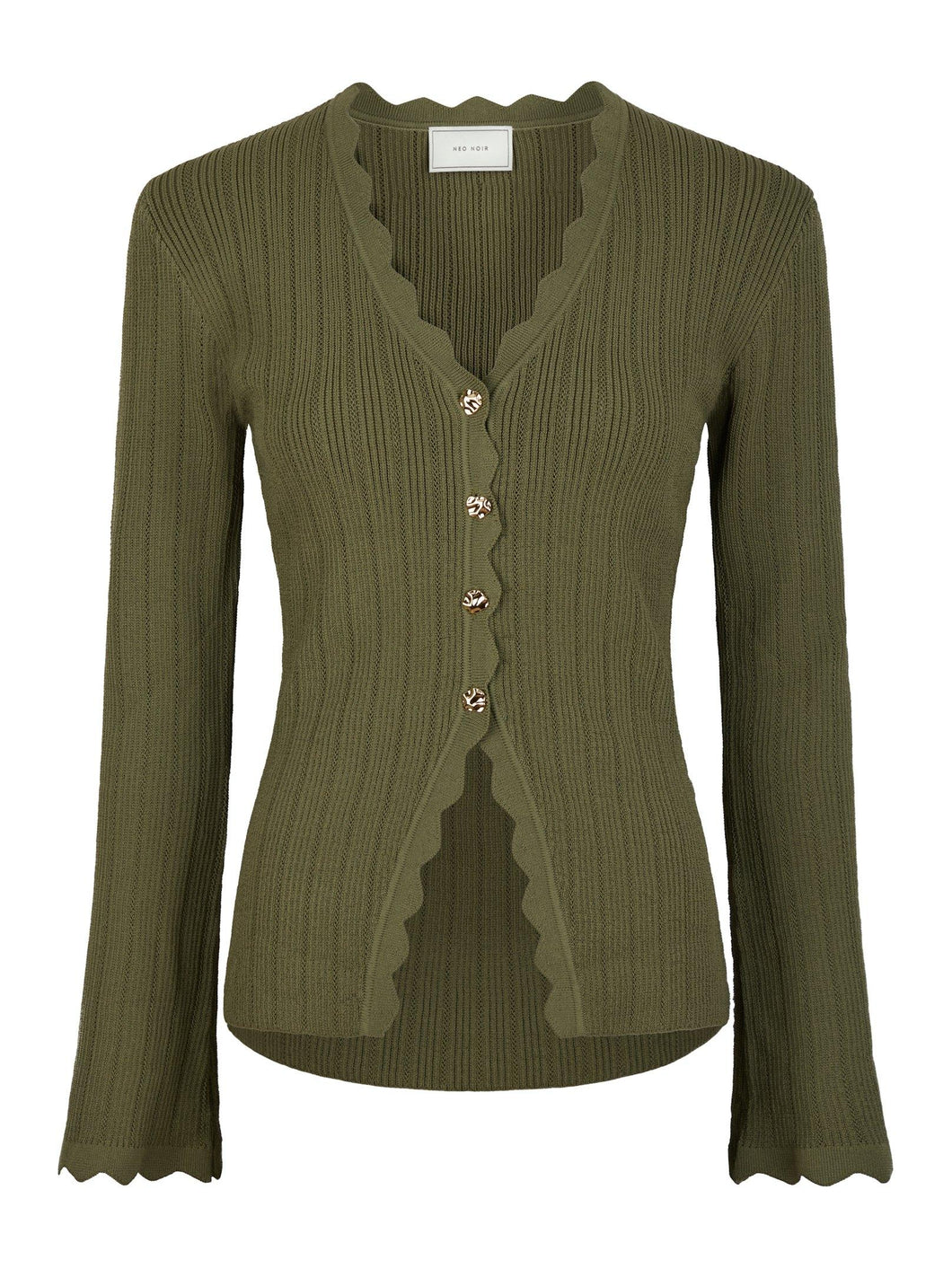 NEO NOIR Clara Stitch Knit Olive