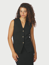 Indlæs billede til gallerivisning NEO NOIR Sway Smooth Knit Waistcoat Black
