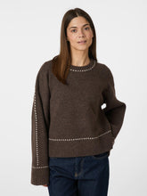 Indlæs billede til gallerivisning NEO NOIR Roeme Knit Stitch Blouse Brown Melange
