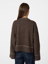 Indlæs billede til gallerivisning NEO NOIR Roeme Knit Stitch Blouse Brown Melange
