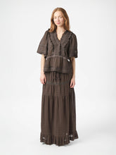 Indlæs billede til gallerivisning NEO NOIR Fippo Voile Skirt Dark Brown
