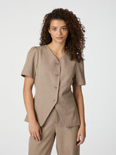 Indlæs billede til gallerivisning NEO NOIR Jules Structure Blouse Dark Taupe
