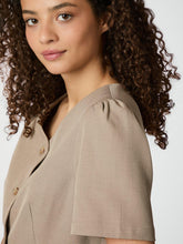 Indlæs billede til gallerivisning NEO NOIR Jules Structure Blouse Dark Taupe
