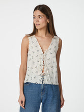 Indlæs billede til gallerivisning NEO NOIR Bibi Embroidery Print Top Off White
