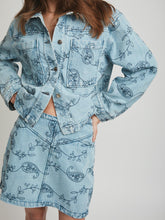 Indlæs billede til gallerivisning NEO NOIR Gabani Embroidery Denim Skirt
