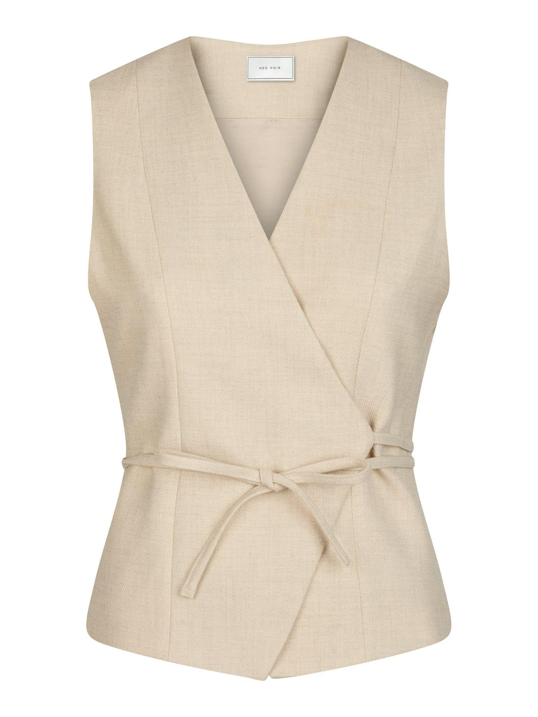 NEO NOIR Samara Melange Waistcoat Beige