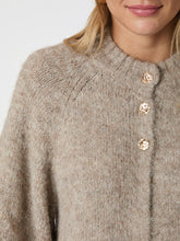 Indlæs billede til gallerivisning NEO NOIR Benuta Fluffy Knit Cardigan Beige Melange
