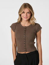 Indlæs billede til gallerivisning NEO NOIR Todda Knit Tee Brown Melange
