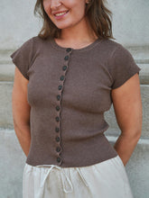 Indlæs billede til gallerivisning NEO NOIR Todda Knit Tee Brown Melange
