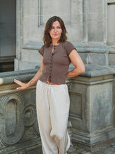 Indlæs billede til gallerivisning NEO NOIR Todda Knit Tee Brown Melange
