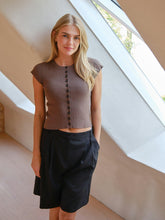 Indlæs billede til gallerivisning NEO NOIR Todda Knit Tee Brown Melange
