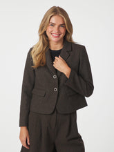 Indlæs billede til gallerivisning NEO NOIR Waed Mini Check Blazer Brown Melange
