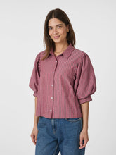 Indlæs billede til gallerivisning NEO NOIR Etta Stripe Stone Shirt Dark Rose
