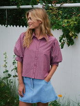 Indlæs billede til gallerivisning NEO NOIR Etta Stripe Stone Shirt Dark Rose
