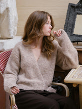 Indlæs billede til gallerivisning NEO NOIR Ronia Fluffy Wrap Knit Cardigan Beige Melange
