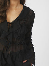 Indlæs billede til gallerivisning NEO NOIR Anika Crepe Chiffon Sort
