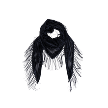 Indlæs billede til gallerivisning BLACK COLOUR Bczora Velvet Fringe Scarf Sort
