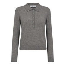 Indlæs billede til gallerivisning HAUTE L&#39;AMITIÉ Premiere LS Polo Knit Mid Grey
