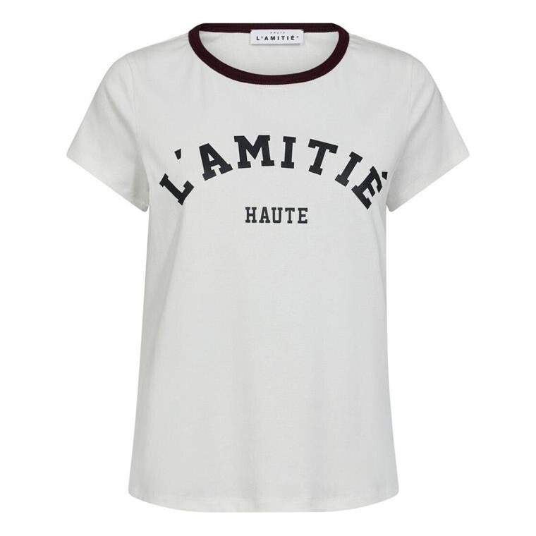 HAUTE L'AMITIÉ Neckline Logo Tee Off-White