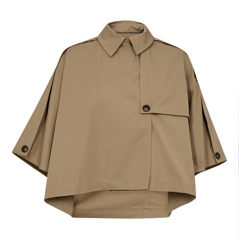 CO' COUTURE Francis Crop Cape Jacket Khaki