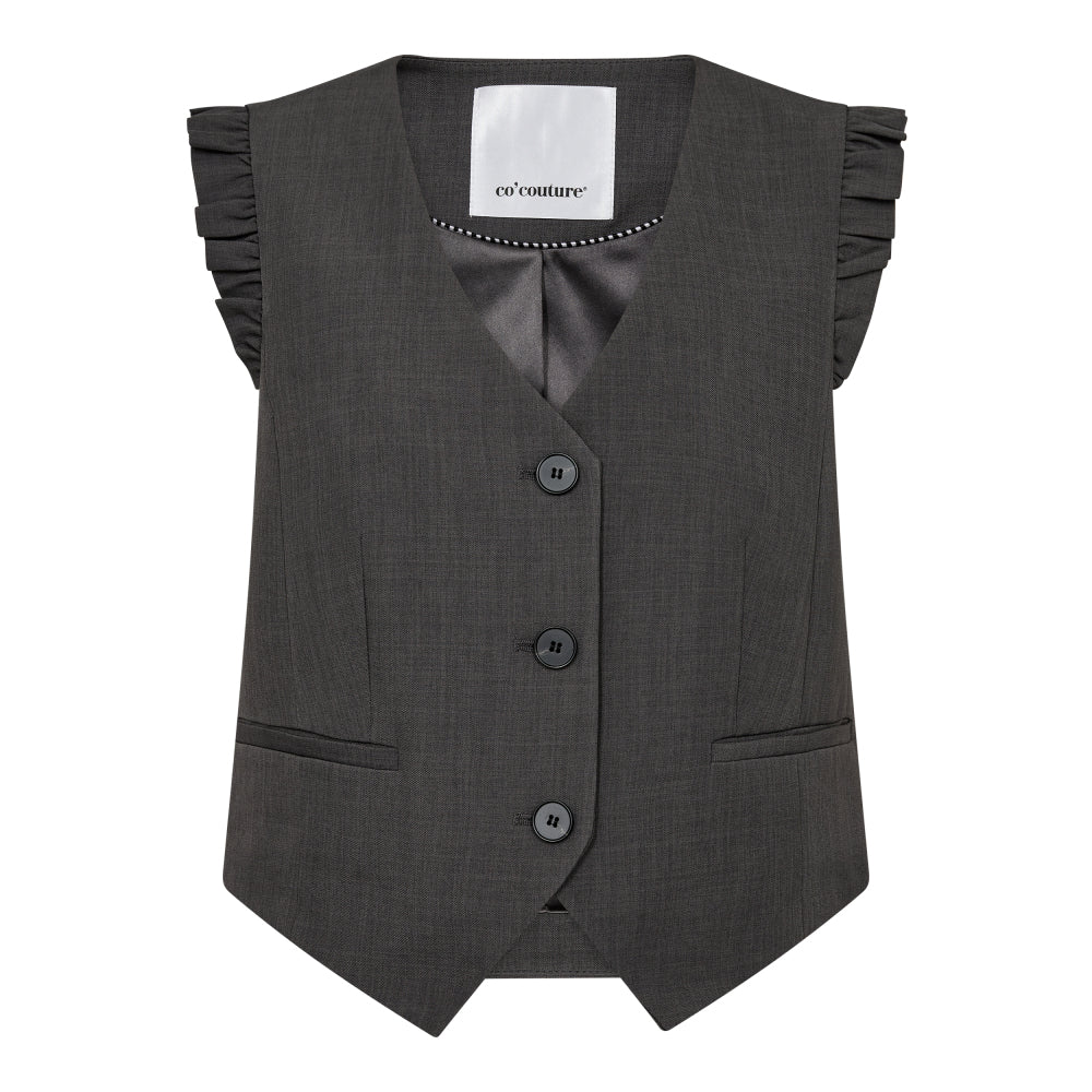 CO'COUTURE Liane Frill Tailor Vest Dark Grey