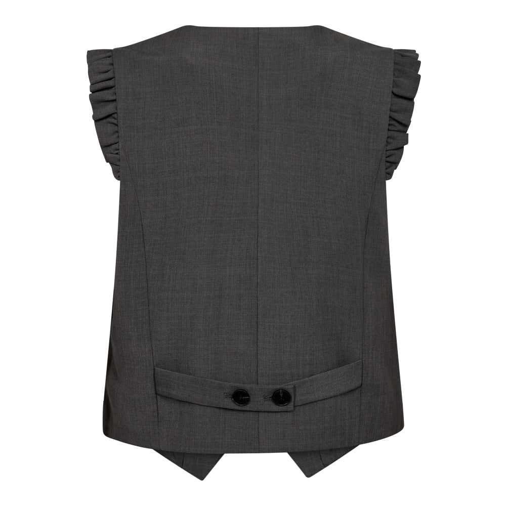 【Miripon.】 Frill tailored vest / gray Miripon.】 Frill tailored vest / gray