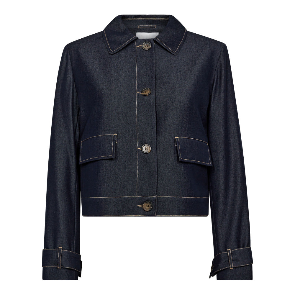 CO' COUTURE Terry Denim Jacket Dark Denim